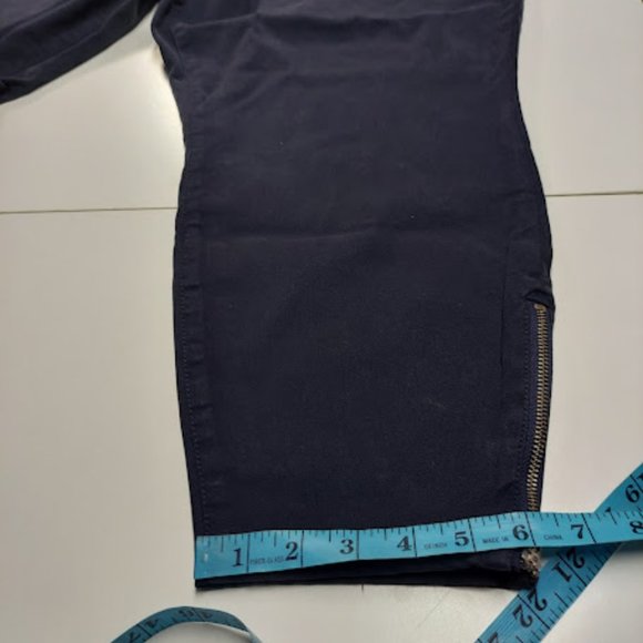 NWT Denim Six Women's Plus Size 28W Navy Utility Pants Zipped Pocket and Sides - Picture 8 of 11